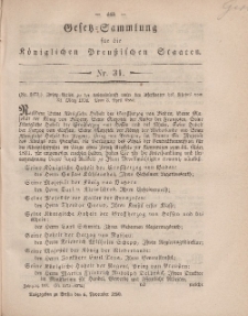 Gesetz-Sammlung für die Königlichen Preussischen Staaten, 6. November, 1860, nr. 31
