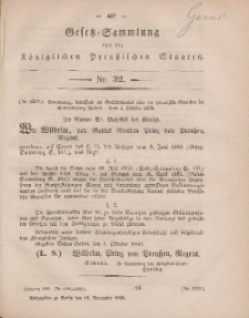 Gesetz-Sammlung für die Königlichen Preussischen Staaten, 19. November, 1860, nr. 32