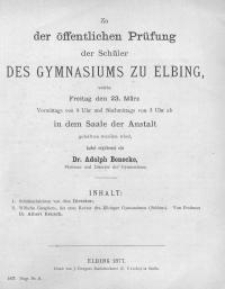 Zu der öffentlichen Prüfung der Schüler des Gymnasiums zu Elbing...