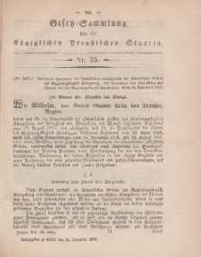 Gesetz-Sammlung für die Königlichen Preussischen Staaten, 11. Dezember, 1860, nr. 35