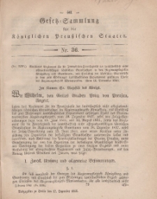 Gesetz-Sammlung für die Königlichen Preussischen Staaten, 17. Dezember, 1860, nr. 36