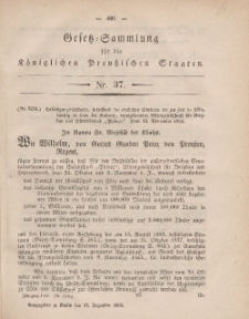 Gesetz-Sammlung für die Königlichen Preussischen Staaten, 22. Dezember, 1860, nr. 37