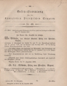 Gesetz-Sammlung für die Königlichen Preussischen Staaten, 31. Dezember, 1860, nr. 40