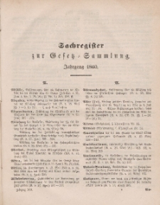 Gesetz-Sammlung für die Königlichen Preussischen Staaten, (Sachregister), 1860