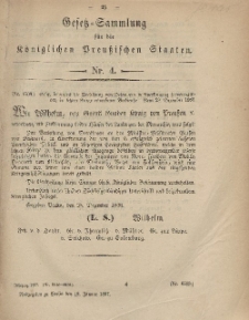 Gesetz-Sammlung für die Königlichen Preussischen Staaten, 19. Januar, 1867, nr. 4.