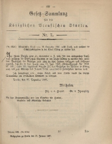 Gesetz-Sammlung für die Königlichen Preussischen Staaten, 25. Januar, 1867, nr. 7.