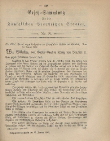 Gesetz-Sammlung für die Königlichen Preussischen Staaten, 28. Januar, 1867, nr. 8.