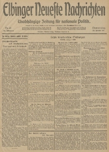 Elbinger Neueste Nachrichten, Nr. 21 Donnerstag 22 Januar 1914 66. Jahrgang
