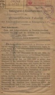 Preis- und Lohnverhältnisse im Deutschordensland Preussen vor und nach der Schlacht von Tannenberg (ca. 1390-1420)