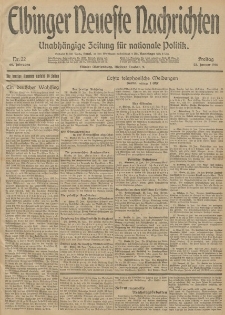 Elbinger Neueste Nachrichten, Nr. 22 Freitag 23 Januar 1914 66. Jahrgang