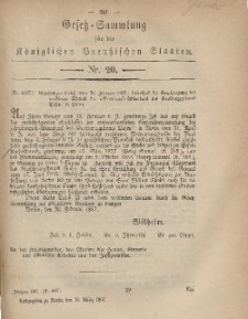 Gesetz-Sammlung für die Königlichen Preussischen Staaten, 13. März, 1867, nr. 20.