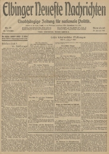 Elbinger Neueste Nachrichten, Nr. 23 Sonnabend 24 Januar 1914 66. Jahrgang