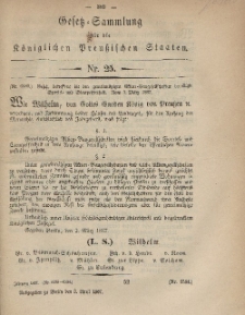 Gesetz-Sammlung für die Königlichen Preussischen Staaten, 3. April, 1867, nr. 25.