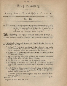 Gesetz-Sammlung für die Königlichen Preussischen Staaten, 5. April, 1867, nr. 26.