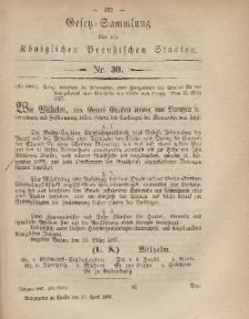 Gesetz-Sammlung für die Königlichen Preussischen Staaten, 17. April, 1867, nr. 30.