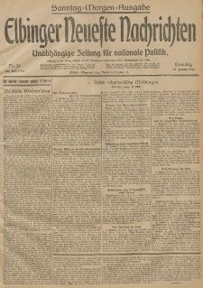 Elbinger Neueste Nachrichten, Nr. 24 Sonntag 25 Januar 1914 66. Jahrgang