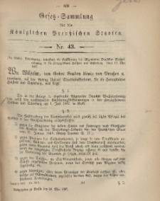 Gesetz-Sammlung für die Königlichen Preussischen Staaten, 28. Mai, 1867, nr.43.