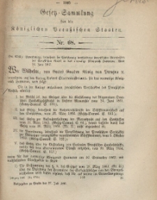 Gesetz-Sammlung für die Königlichen Preussischen Staaten, 27. Juli, 1867, nr.68.