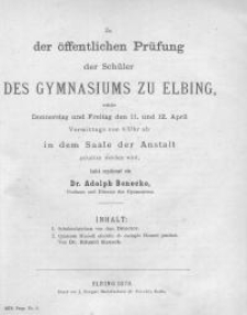 Zu der öffentlichen Prüfung der Schüler des Gymnasiums zu Elbing...