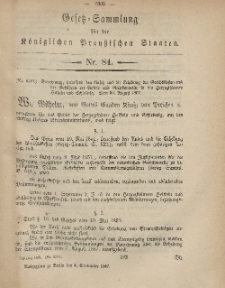 Gesetz-Sammlung für die Königlichen Preussischen Staaten, 5. September, 1867, nr.84.
