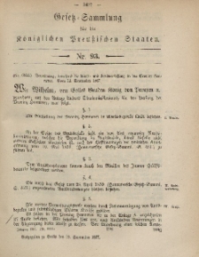 Gesetz-Sammlung für die Königlichen Preussischen Staaten, 19. September, 1867, nr.93.