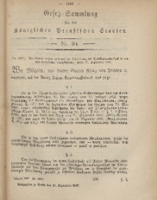 Gesetz-Sammlung für die Königlichen Preussischen Staaten, 20. September, 1867, nr.94.