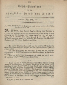 Gesetz-Sammlung für die Königlichen Preussischen Staaten, 22. September, 1867, nr.96.