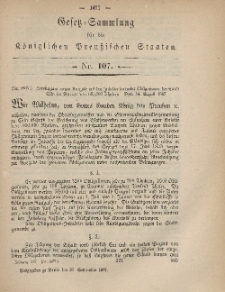Gesetz-Sammlung für die Königlichen Preussischen Staaten, 30. September, 1867, nr.107.