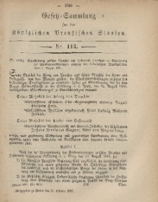 Gesetz-Sammlung für die Königlichen Preussischen Staaten, 21. Oktober, 1867, nr.113.