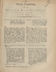 Gesetz-Sammlung für die Königlichen Preussischen Staaten, 21. November, 1867, nr.117.