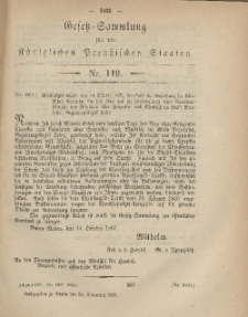 Gesetz-Sammlung für die Königlichen Preussischen Staaten, 29. November, 1867, nr.119.
