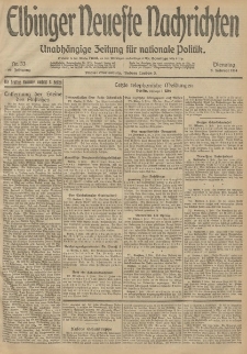 Elbinger Neueste Nachrichten, Nr. 33 Dienstag 3 Februar 1914 66. Jahrgang