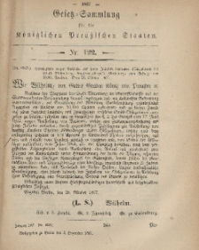Gesetz-Sammlung für die Königlichen Preussischen Staaten, 5. Dezember, 1867, nr.122.