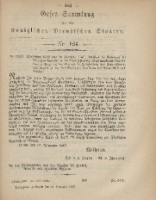 Gesetz-Sammlung für die Königlichen Preussischen Staaten, 18. Dezember, 1867, nr.124.