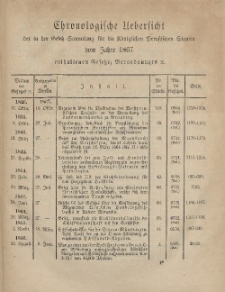 Gesetz-Sammlung für die Königlichen Preussischen Staaten (Chronologische Uebersicht), 1867