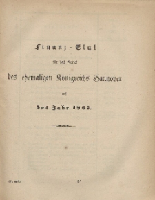 Gesetz-Sammlung für die Königlichen Preussischen Staaten (Finanz-Etat für das Gebiet des chemaligen Königreichs Hannover auf das Jahr 1867)