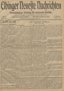 Elbinger Neueste Nachrichten, Nr. 34 Mittwoch 4 Februar 1914 66. Jahrgang