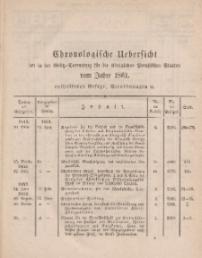 Gesetz-Sammlung für die Königlichen Preussischen Staaten (Chronologische Uebersicht), 1861
