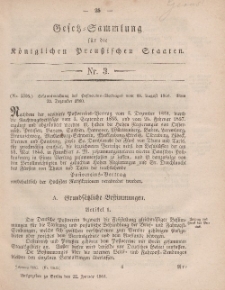 Gesetz-Sammlung für die Königlichen Preussischen Staaten, 22. Januar, 1861, nr. 3.