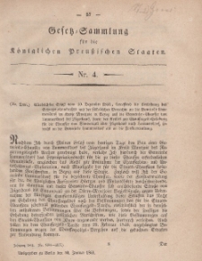 Gesetz-Sammlung für die Königlichen Preussischen Staaten, 30. Januar, 1861, nr. 4.