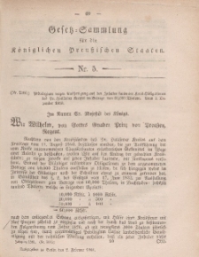 Gesetz-Sammlung für die Königlichen Preussischen Staaten, 2. Februar, 1861, nr. 5.