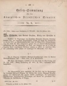 Gesetz-Sammlung für die Königlichen Preussischen Staaten, 28. Februar, 1861, nr. 8.