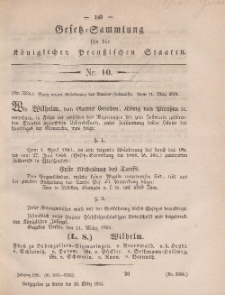 Gesetz-Sammlung für die Königlichen Preussischen Staaten, 18. März, 1861, nr. 10.