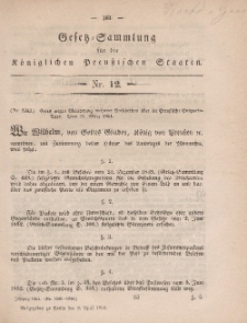 Gesetz-Sammlung für die Königlichen Preussischen Staaten, 8. April, 1861, nr. 12.