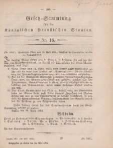 Gesetz-Sammlung für die Königlichen Preussischen Staaten, 14. Mai, 1861, nr. 16.