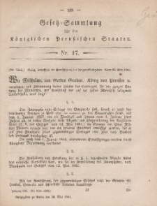 Gesetz-Sammlung für die Königlichen Preussischen Staaten, 30. Mai, 1861, nr. 17.