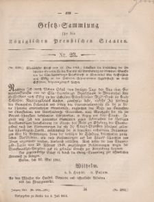 Gesetz-Sammlung für die Königlichen Preussischen Staaten, 1. Juli, 1861, nr. 23.