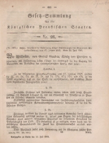Gesetz-Sammlung für die Königlichen Preussischen Staaten, 15. Juli, 1861, nr. 26.