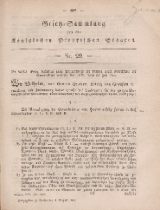 Gesetz-Sammlung für die Königlichen Preussischen Staaten, 8. August, 1861, nr. 29.