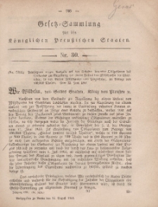 Gesetz-Sammlung für die Königlichen Preussischen Staaten, 16. August, 1861, nr. 30.